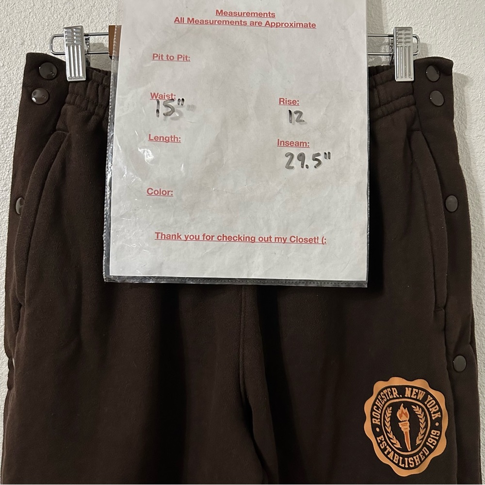 Champion Reverse Weave Mens Brown Button Tear Away Sweatpants Size M - Picture 4 of 4